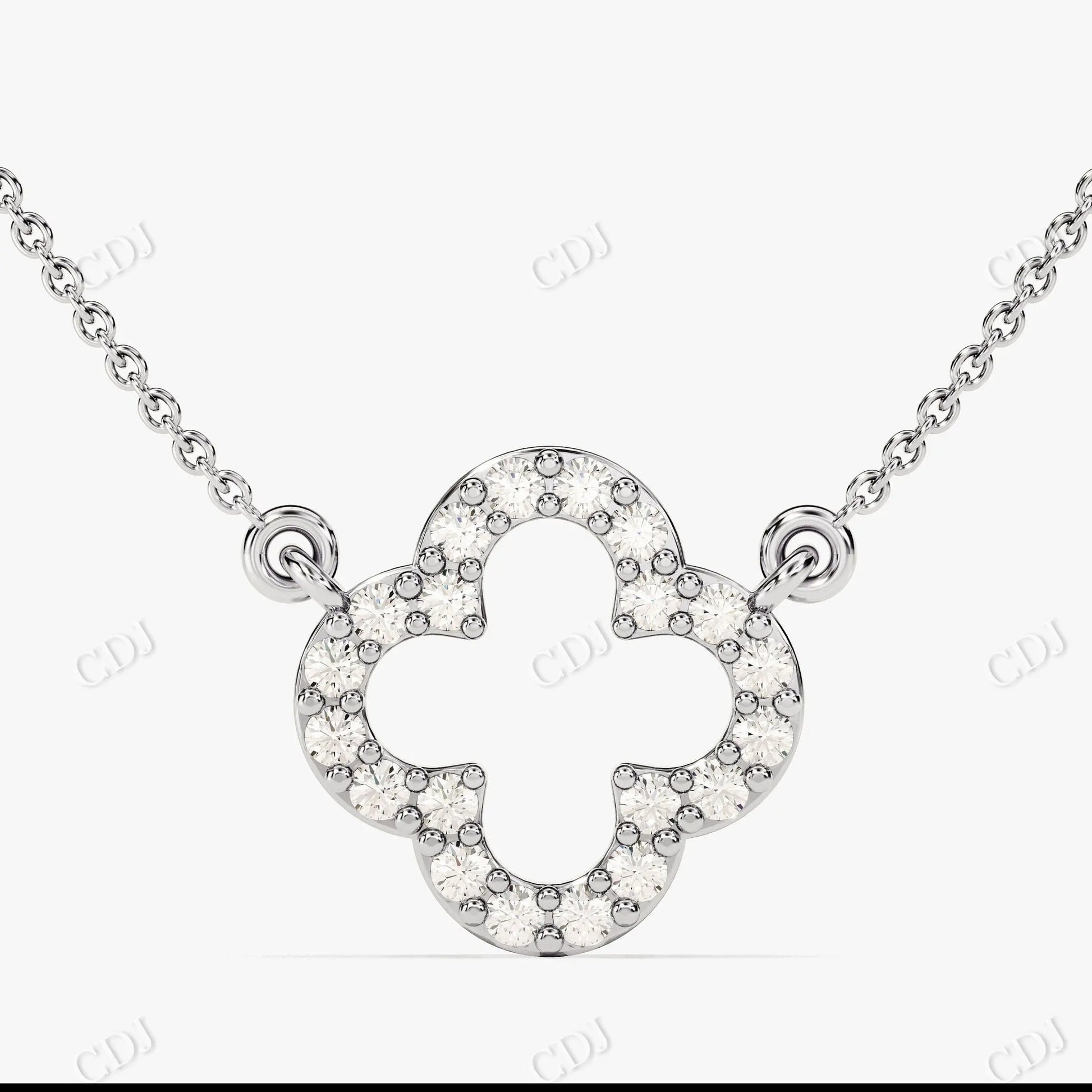 0.30CTW Moissanite Clover Necklace  customdiamjewel 10KT White Gold VVS-EF