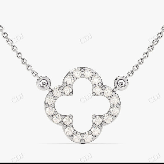 0.30CTW Moissanite Clover Necklace  customdiamjewel 10KT White Gold VVS-EF