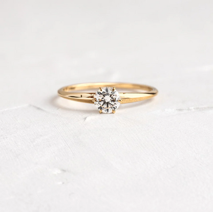 Moissanite Solitaire Engagement Ring  customdiamjewel 10KT Yellow Gold VVS-EF