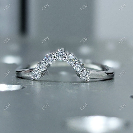 0.18CTW Stacking Curved Diamond Wedding Band  customdiamjewel   