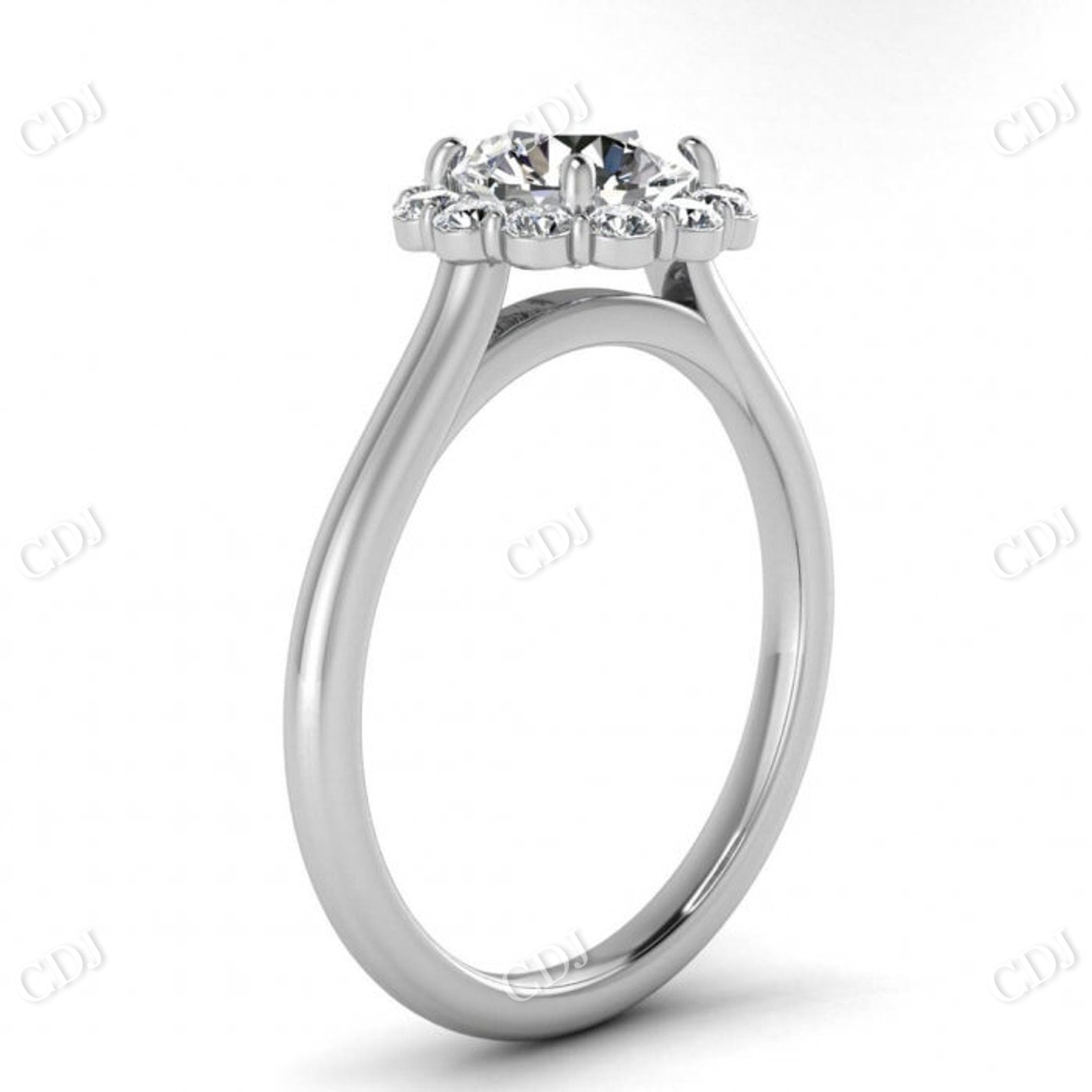 White Gold Open Halo Moissanite Ring  customdiamjewel   