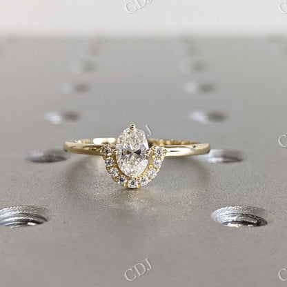 Unique Oval Cut Moissanite Engagement Ring  customdiamjewel Sterling Silver Yellow Gold VVS-EF