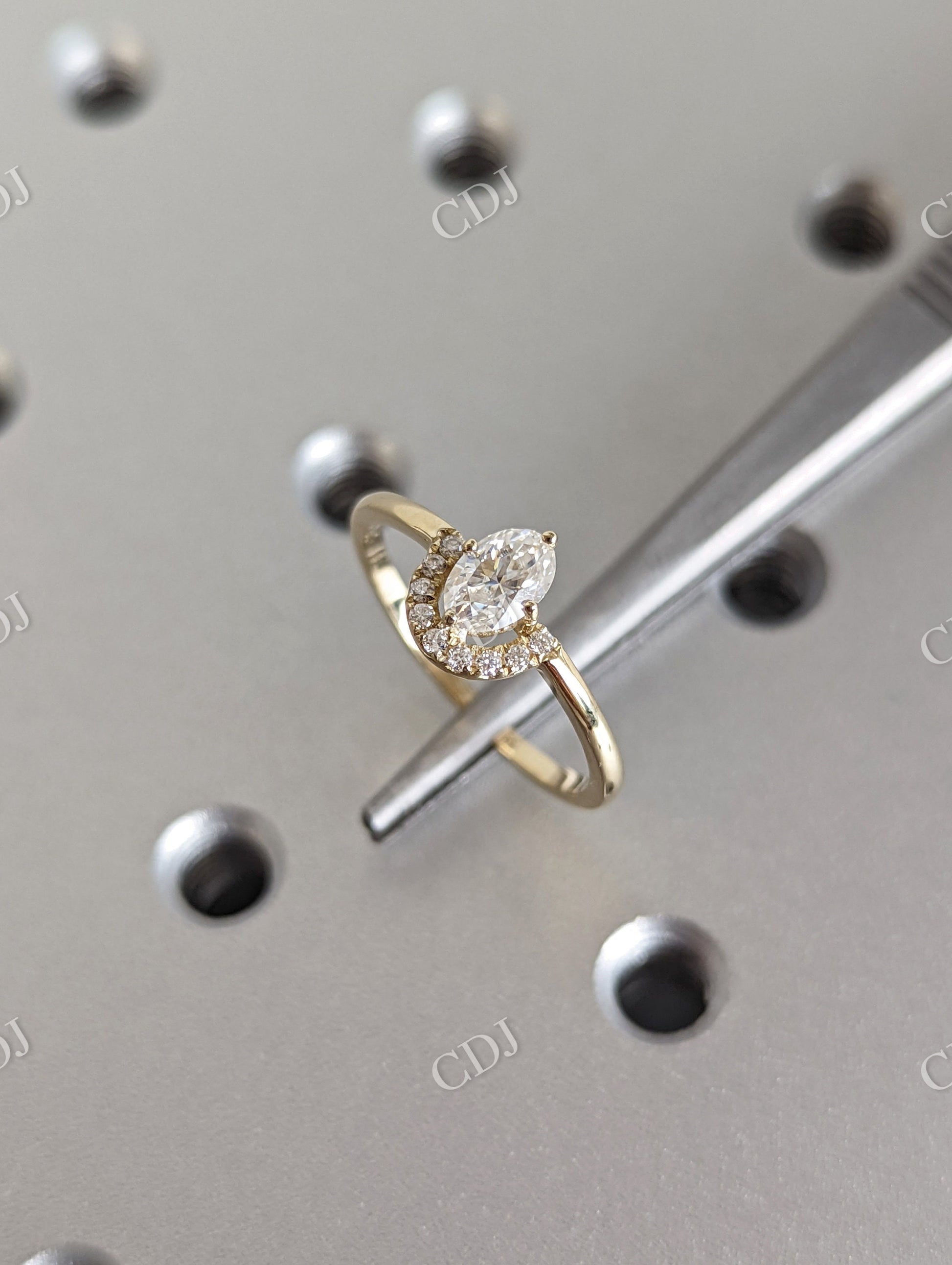 Unique Oval Cut Moissanite Engagement Ring  customdiamjewel   