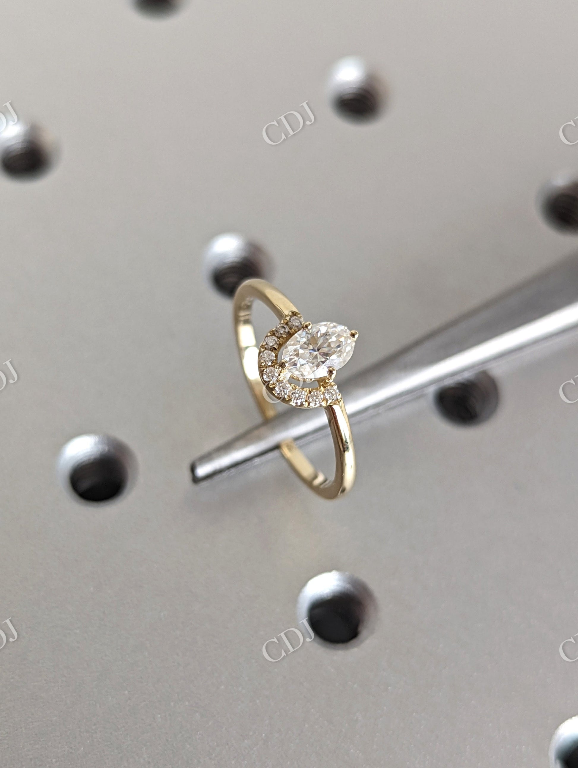 Unique Oval Cut Moissanite Engagement Ring  customdiamjewel   