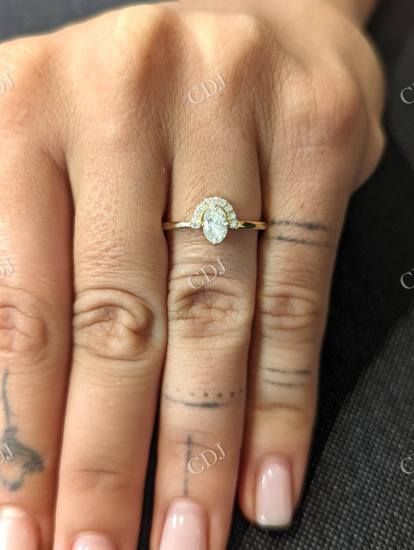 Unique Oval Cut Moissanite Engagement Ring  customdiamjewel   