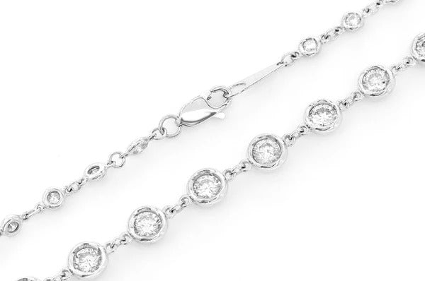 Bezel Set Eternity Diamond Necklace For Unisex  customdiamjewel   