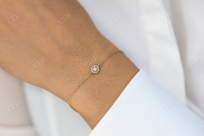 0.15Ctw Lab Grown Diamond Halo Bracelet  customdiamjewel   