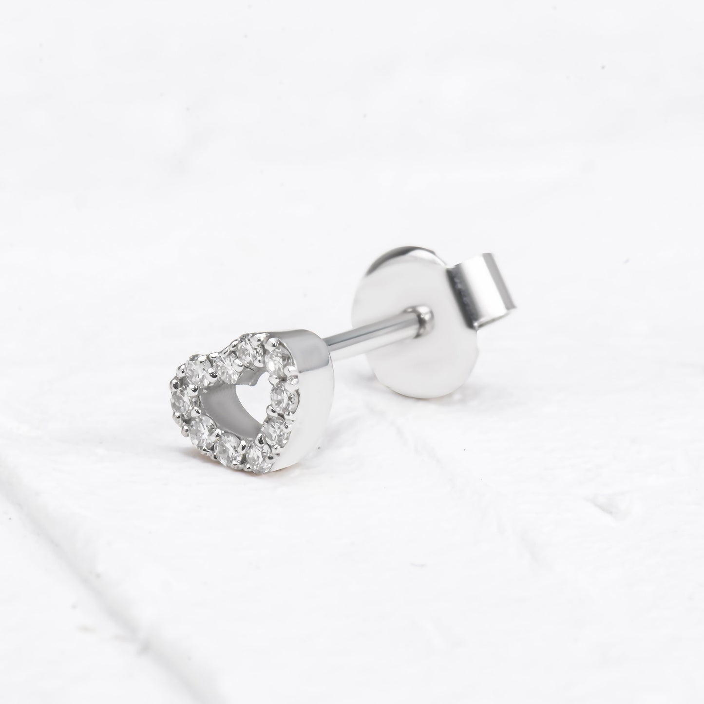 Moissanite Heart Cut Minimalist Stud Diamond Earrings  customdiamjewel   