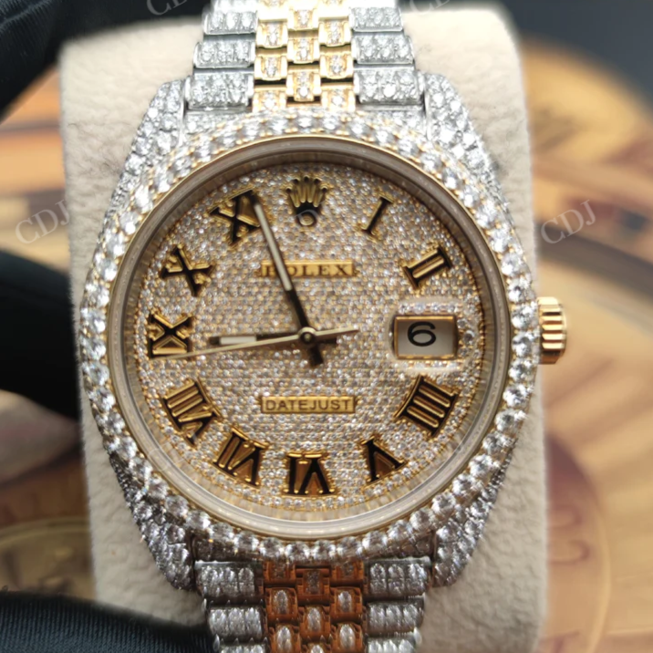 41 MM Custom Men's Rolex Diamond Watch  customdiamjewel   