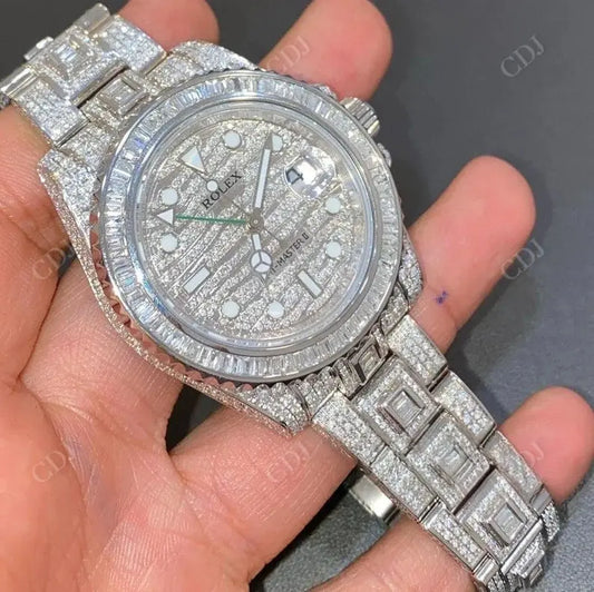 Round Dial Diamond Bust Down Hip hop Watch(23 To 27 Carat)  customdiamjewel   