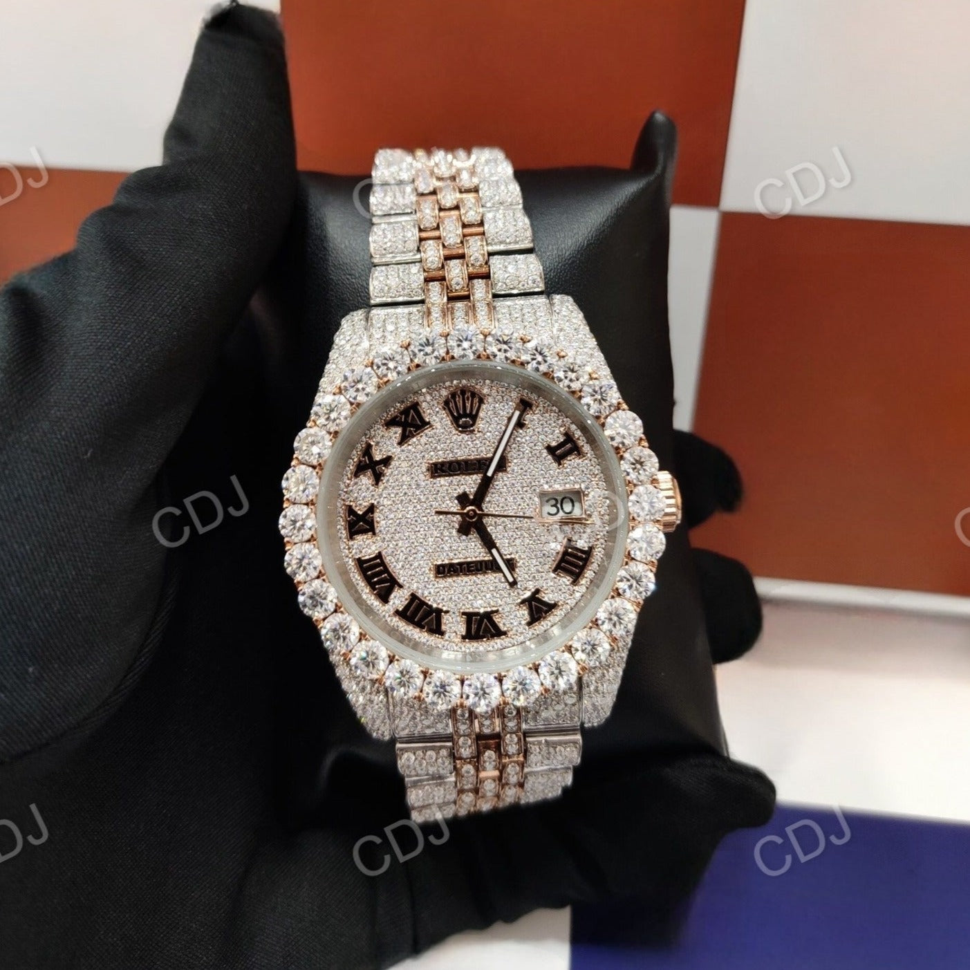 Rolex Studded Gold Pelted Luxury Diamond Watch  customdiamjewel   