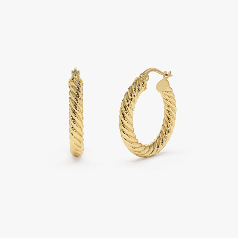 Cable Twist Hoop 25MM Plain Earrings  customdiamjewel   