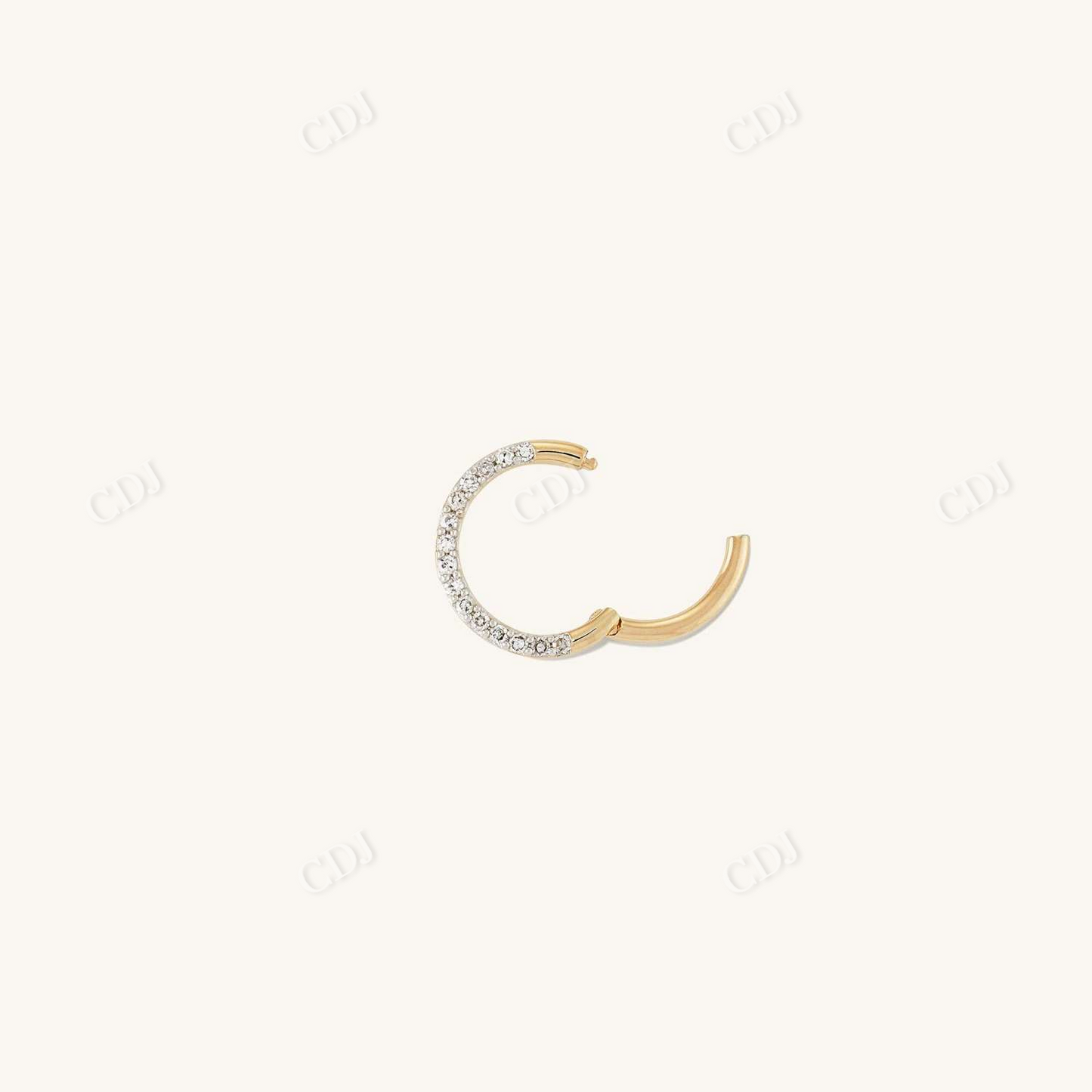 Pave Diamond Cartilage Single Hoop  customdiamjewel   