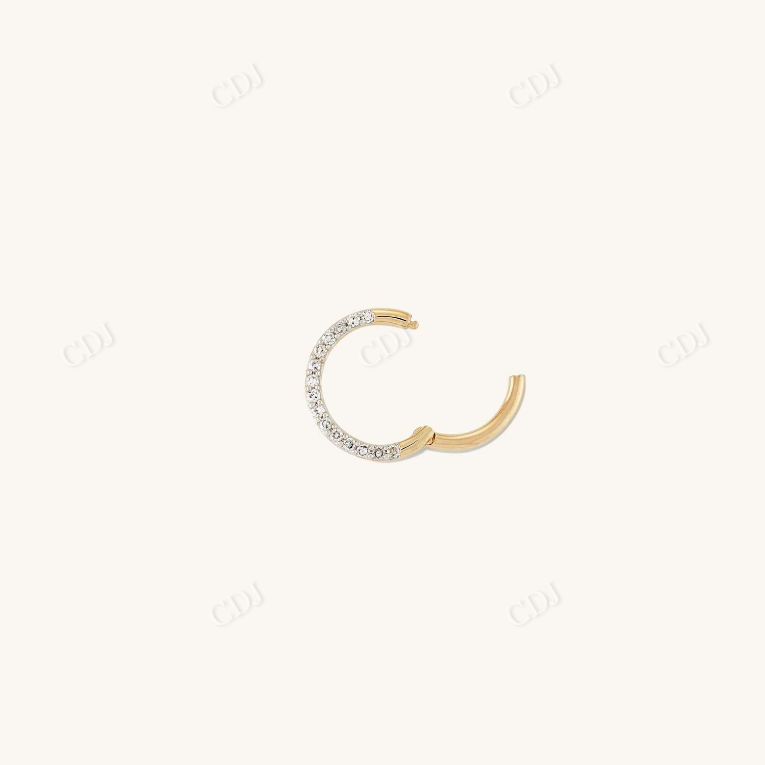 Pave Diamond Cartilage Single Hoop  customdiamjewel   