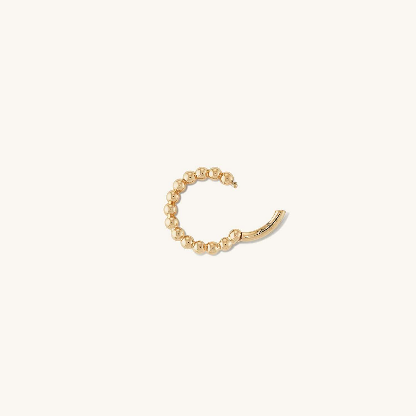 Unique Style Beaded Plain Mini 14K Gold Hoop Earrings  customdiamjewel   