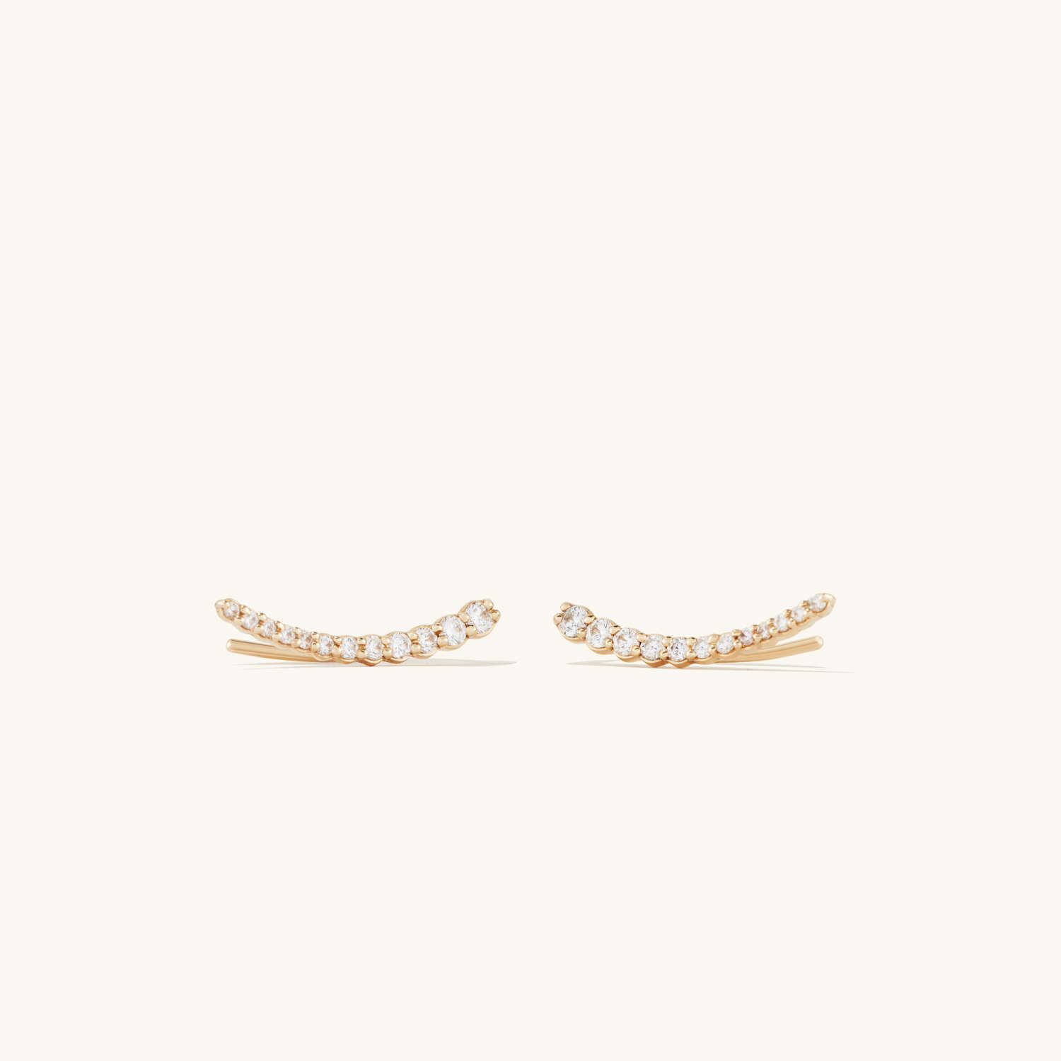 Curve Pave Natural Diamond 14K Gold Unique Earrings  customdiamjewel   