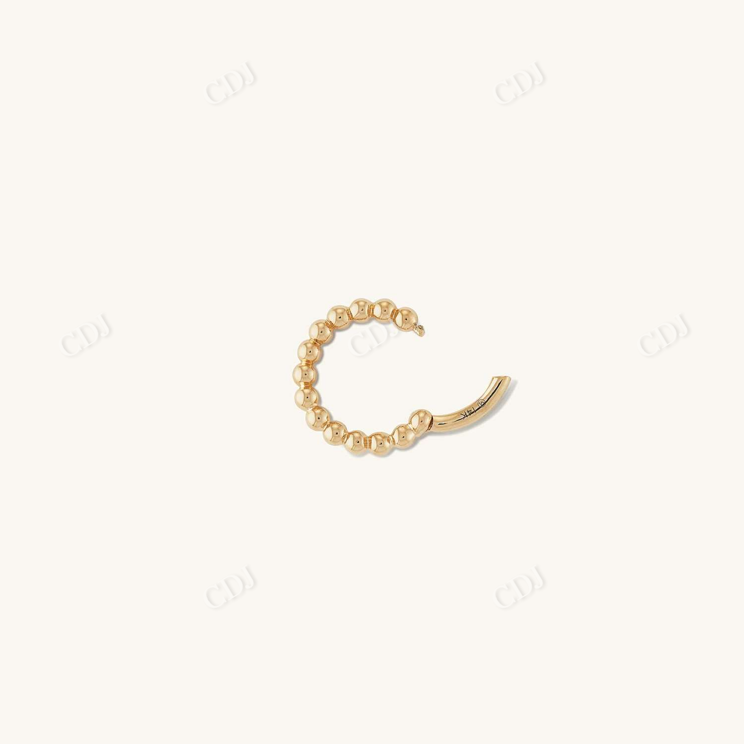 18K Gold Tiny Beaded Hoop Earrings  customdiamjewel   