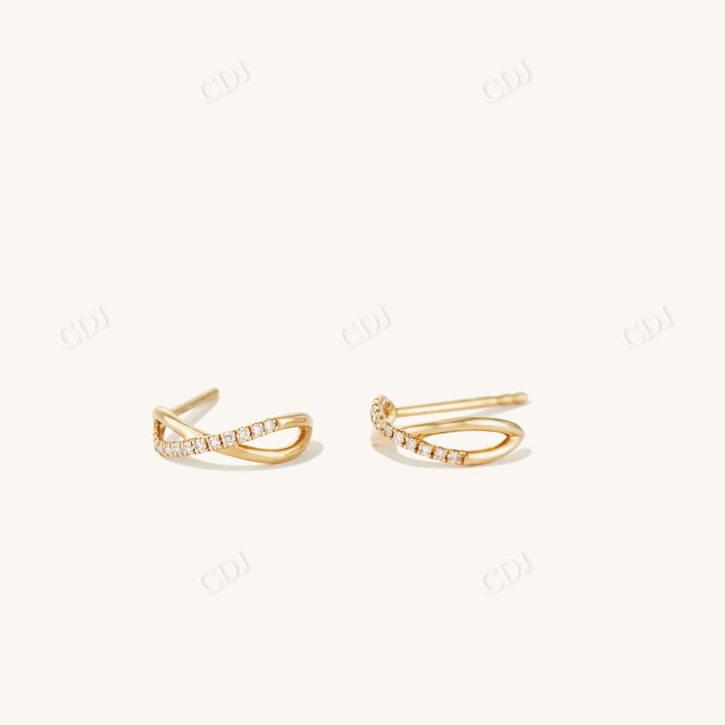 0.08CT X Lab Grown Diamond Hoop Earrings  customdiamjewel   