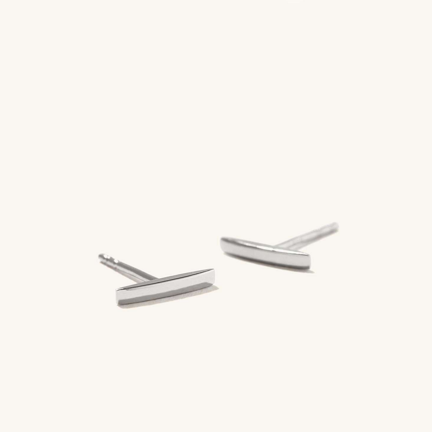 Simple Plain Bar 10K Solid Yellow Gold Studs Earring  customdiamjewel 10 KT Solid Gold White Gold VVS-EF