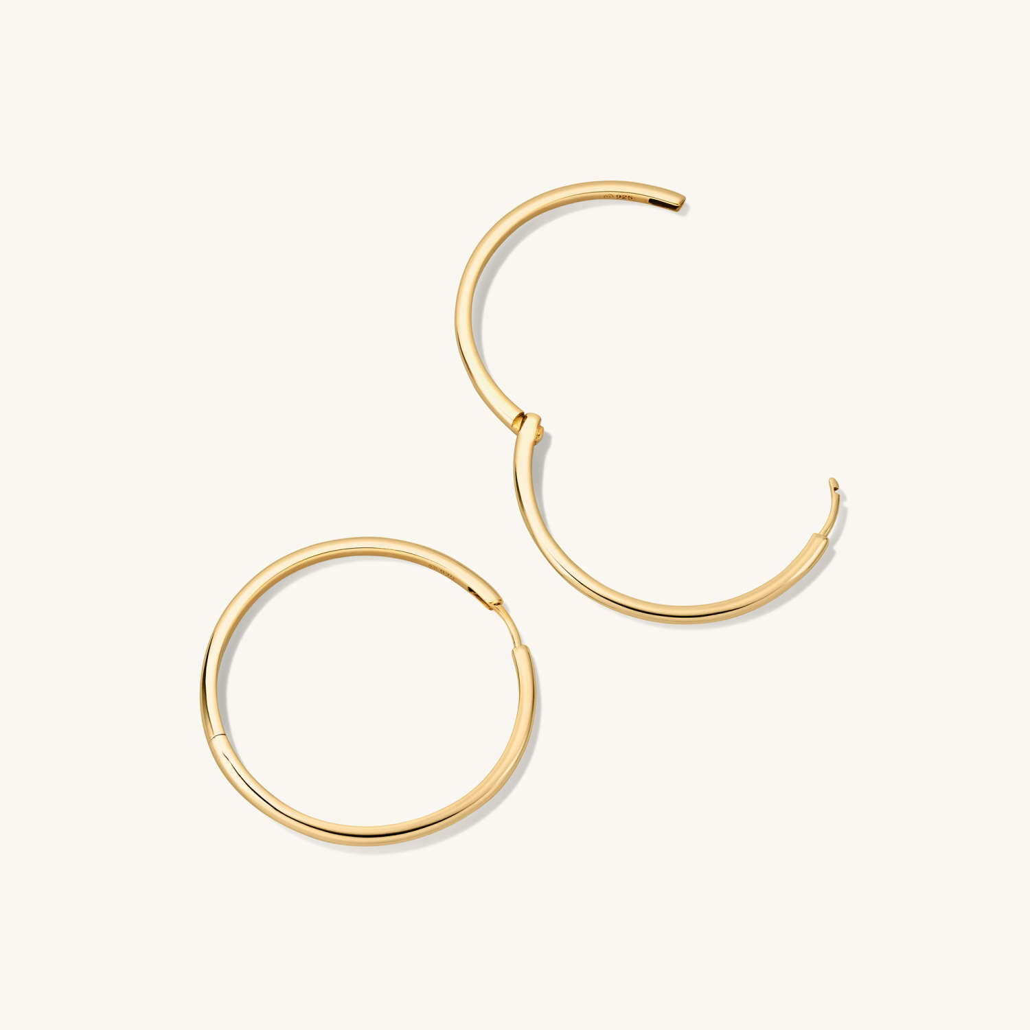 Round Tube Oversized 14K Solid Gold Hoop Earring  customdiamjewel   