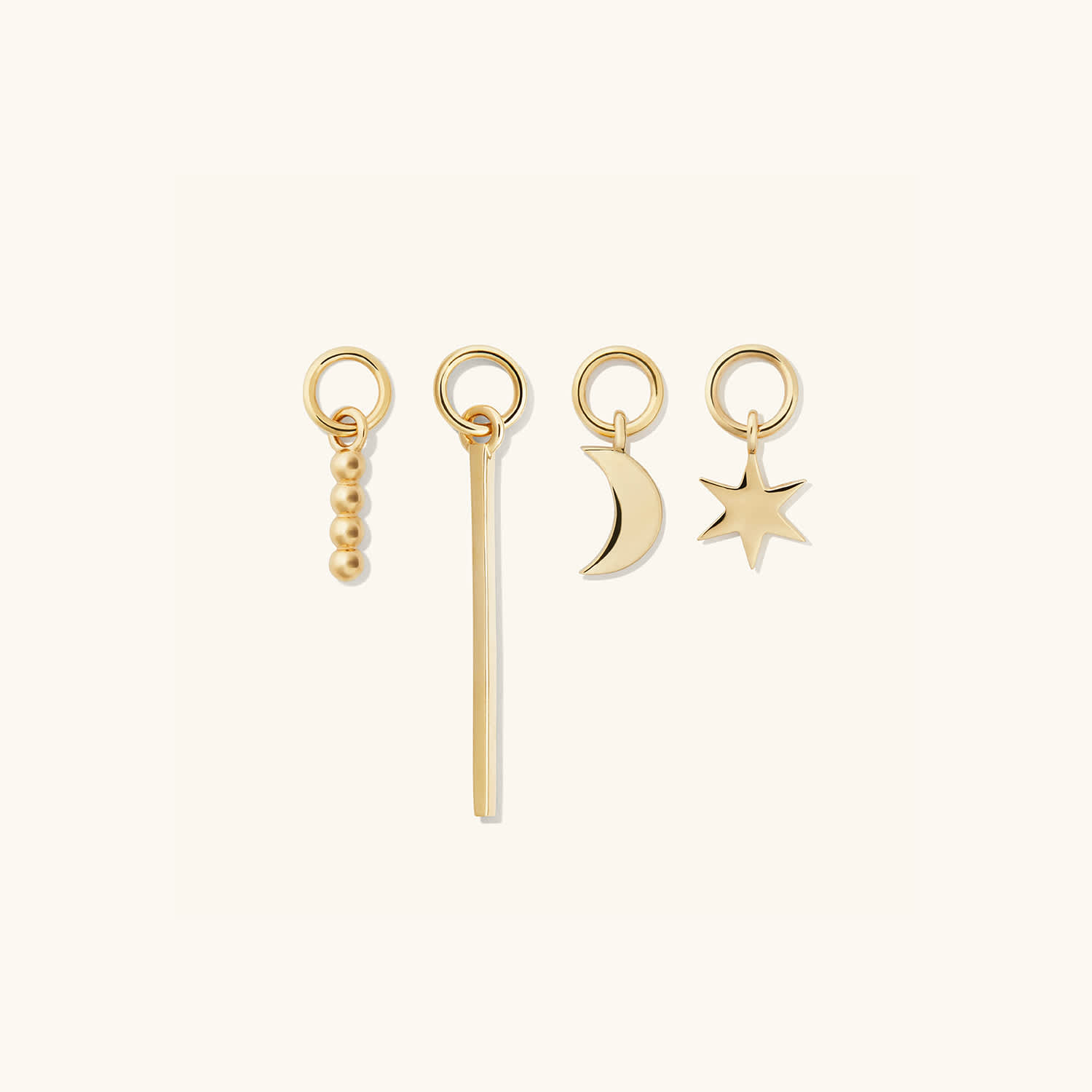 Single Star Hoop 14K Gold Solid Charm Earrings  customdiamjewel   