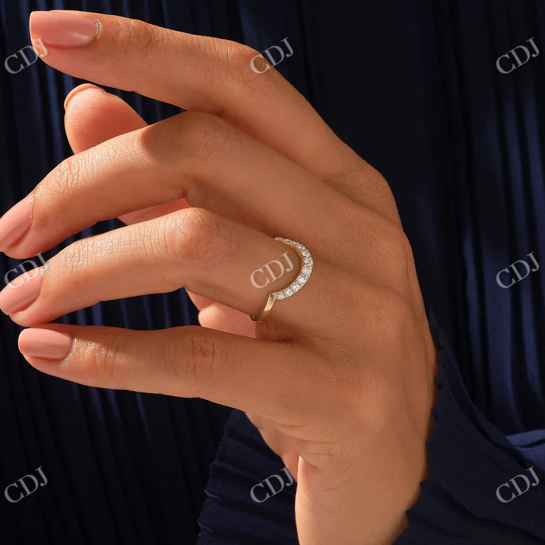 0.30CTW Deep Curved Natural Diamond Wedding Band  customdiamjewel   