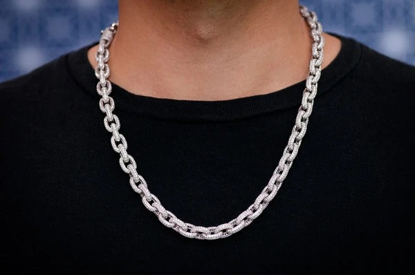 Elongated Hip Hop Iced Out Cuban Chain Necklace  customdiamjewel   