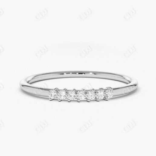 0.10CTW Lab Grown Round Diamond Wedding Band  customdiamjewel Sterling Silver White Gold VVS-EF