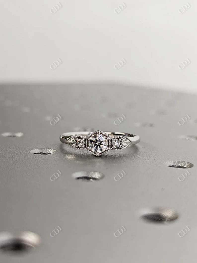 0.5CT Vintage  Moissanite Art Deco Wedding Ring  customdiamjewel   
