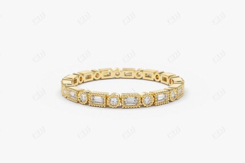 0.50CTW Multi Shape Lab Grown Diamond Wedding Band  customdiamjewel Sterling Silver Yellow Gold VVS-EF