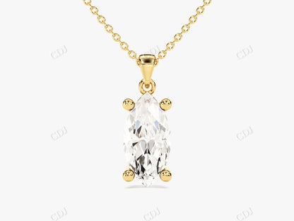 1.0CTW Marquise Cut Moissanite Solitaire Necklace  customdiamjewel 10KT Yellow Gold VVS-EF