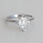 1.00CT Emerald Cut Moissanite Engagement Ring  customdiamjewel   