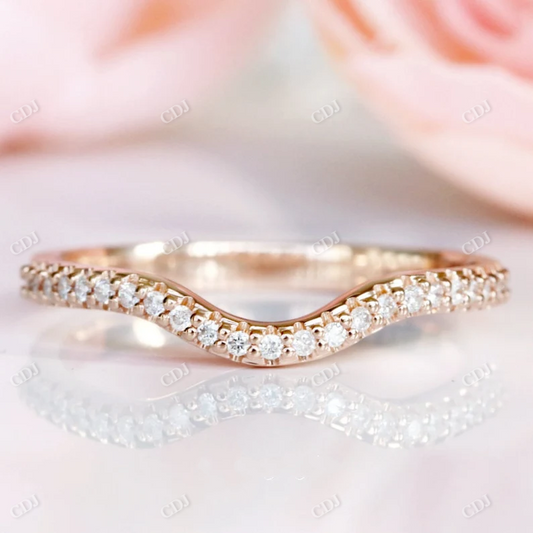 Half Eternity Round Lab Grown Diamond Wedding Band  customdiamjewel 10KT Rose Gold VVS-EF