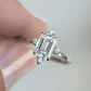 1.00CT Emerald Cut Moissanite Engagement Ring  customdiamjewel   