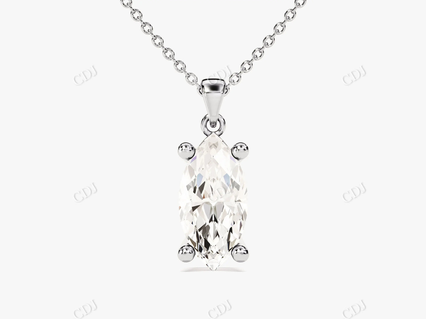 1.0CTW Marquise Cut Moissanite Solitaire Necklace  customdiamjewel   