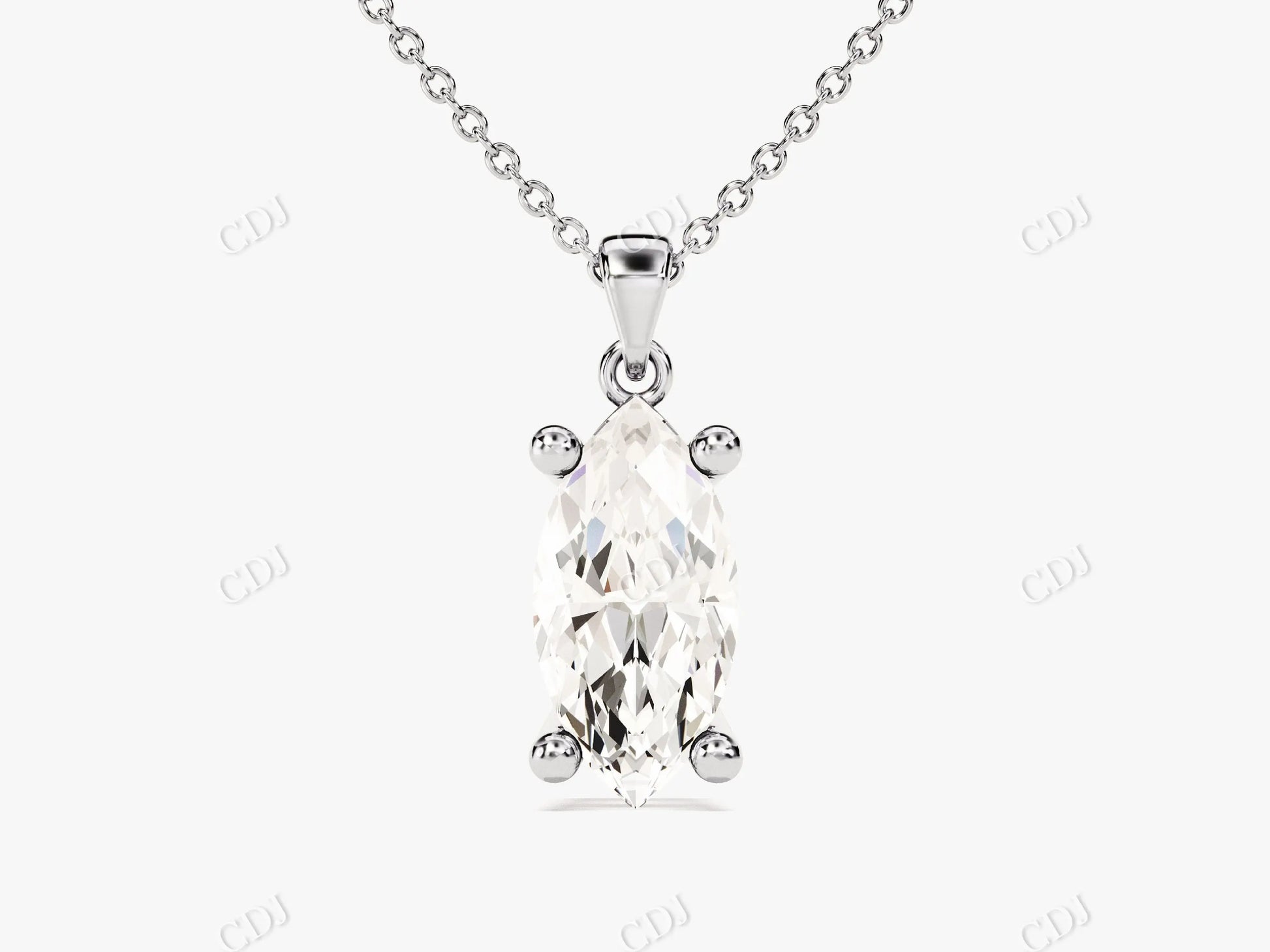 1.0CTW Marquise Cut Moissanite Solitaire Necklace  customdiamjewel   