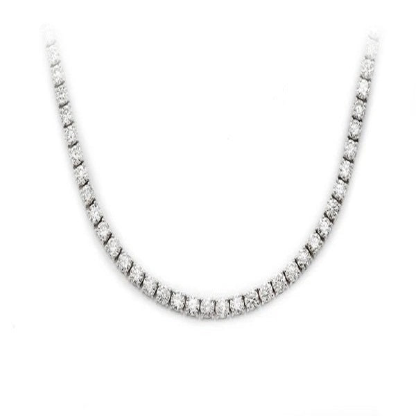 Round Diamond Tennis Wedding Necklace for Women  customdiamjewel   