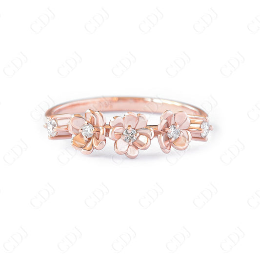 Floral Inspired 0.10CTW Lab Grown Diamond Wedding Ring  customdiamjewel 10KT Rose Gold VVS-EF