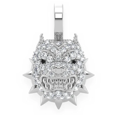 0.25CTW Pitbull Face Spike Collar Hip Hop Pendant  customdiamjewel   