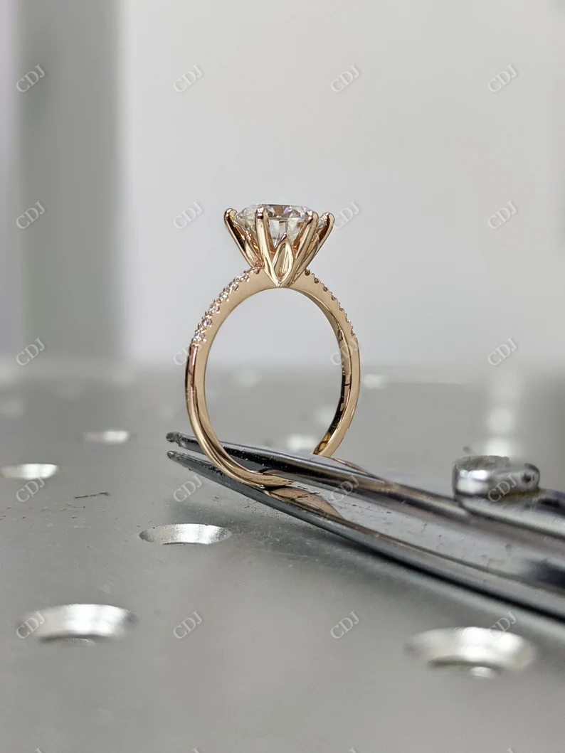 2.0CT Round Cut Moissanite Stacking Engagement Ring  customdiamjewel   