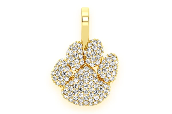 0.45CTW Dog Paw Round Diamond Pendant  customdiamjewel   