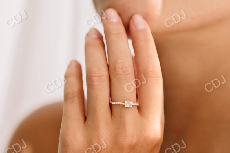 14k Illusion Setting East to West Baguette Diamond Wedding Ring  customdiamjewel   