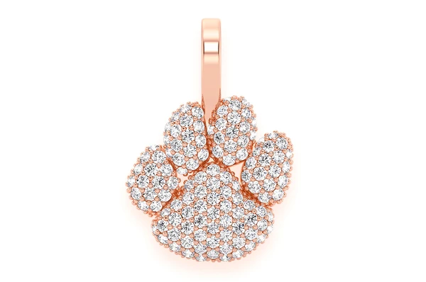 0.45CTW Dog Paw Round Diamond Pendant  customdiamjewel   