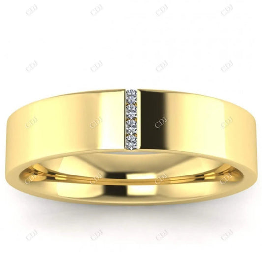 14k Yellow Gold Diamond Men's Wedding Band Modern Gemstone Ring  customdiamjewel 10 KT Yellow Gold VVS-EF