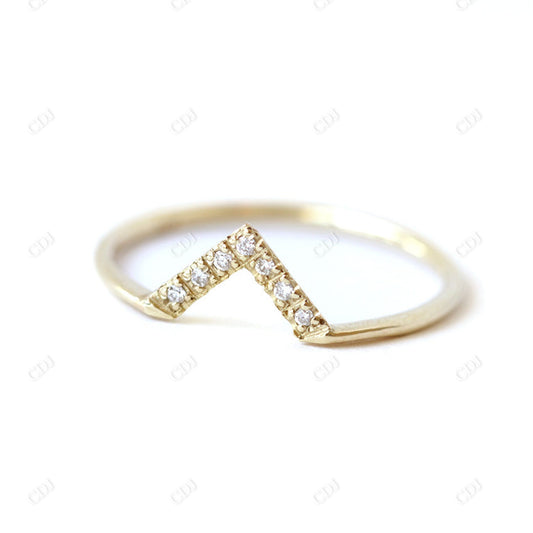 V Shape Lab Grown Diamond Wedding Band  customdiamjewel 10KT Yellow Gold VVS-EF