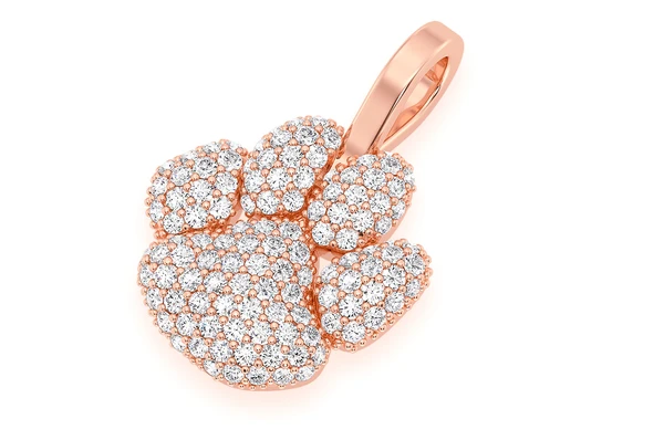 0.45CTW Dog Paw Round Diamond Pendant  customdiamjewel   