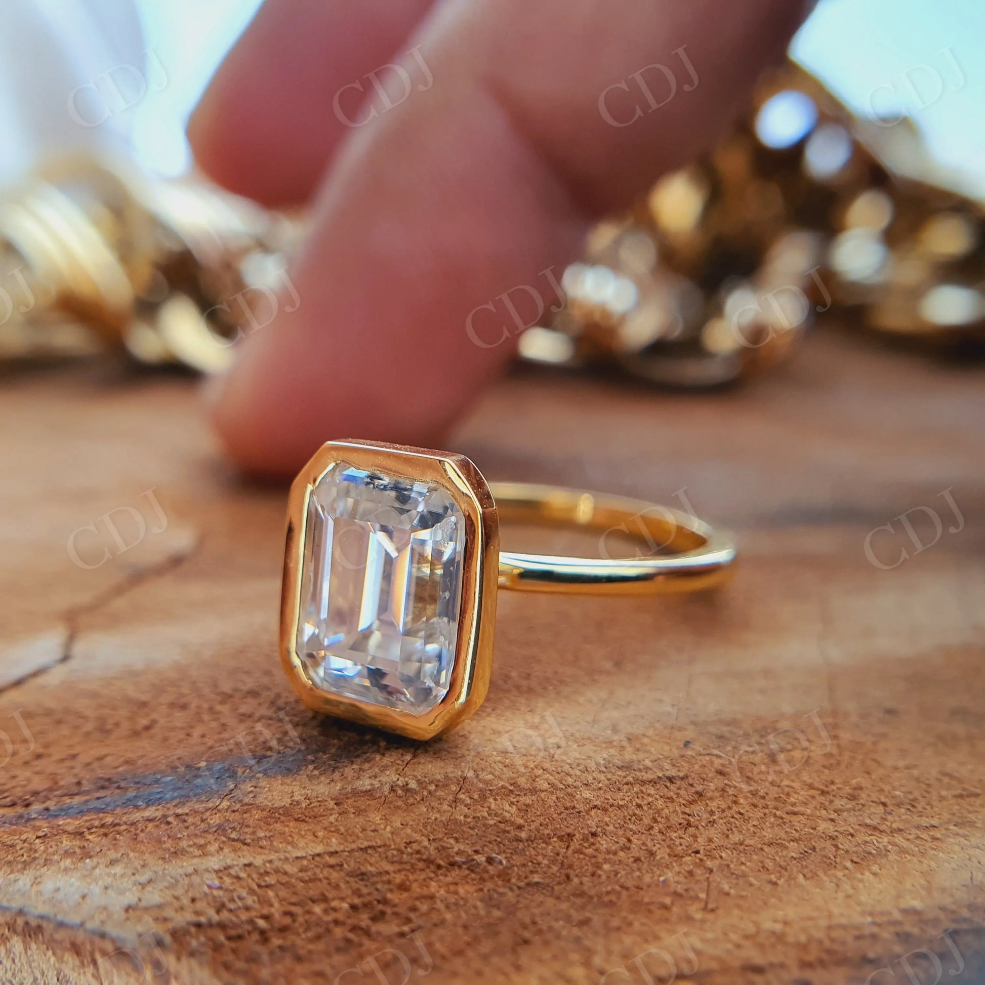 2.75CT Emerald Cut Solitaire Moissanite Engagement Ring  customdiamjewel   