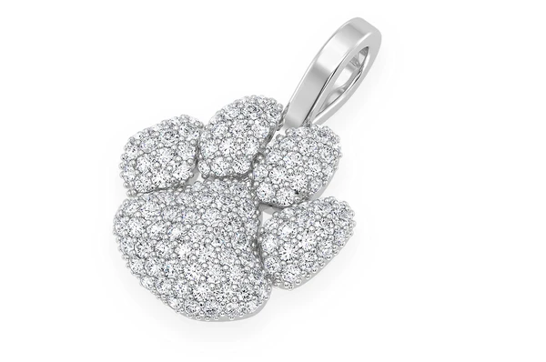 0.45CTW Dog Paw Round Diamond Pendant  customdiamjewel   