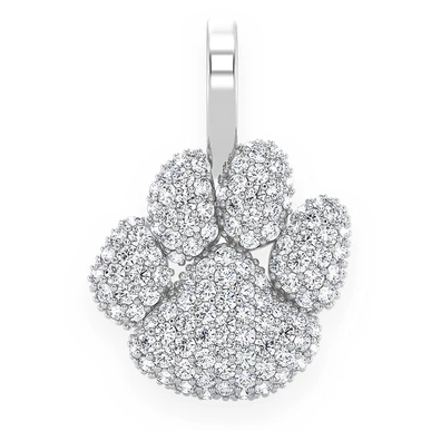 0.45CTW Dog Paw Round Diamond Pendant  customdiamjewel   