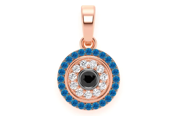 0.25CTW Round Evil Eye Diamond Pendant  customdiamjewel   